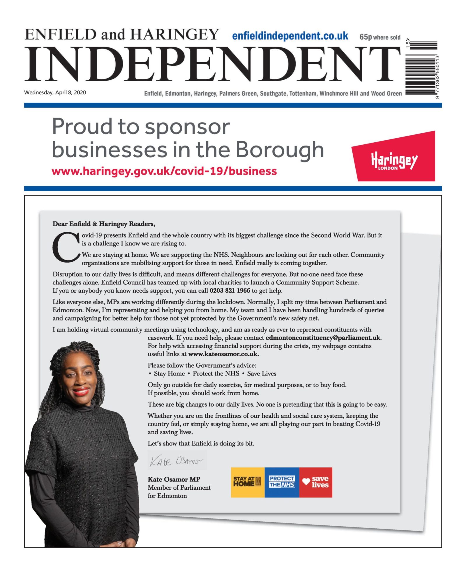Enfield & Haringey Independent front cover